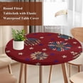 thumbnail image 5 of Round Tablecloth 4th of July Elastic Edge Fitted Patriotic Sunflower Plastic Table Cover,Waterproof Oil Proof for Dinner,Outdoor, Picnic, 45"- 54" DIA Tables Red Navy Blue, 5 of 8