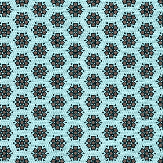 Ahgly Company Indoor Square Patterned Tron Blue Area Rugs, 5' Square