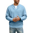 thumbnail image 3 of Mens Waffle Long Sleeve Shirt Big and Tall V Neck Shirts Warm Quilted Pullover Shirts Plain Relaxed Fit Knit Tops, 3 of 5