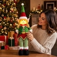 thumbnail image 4 of Kiddiway Retractable Standing Elf Plush with Lights - Stuffed Animal Figurine for Tabletop Centerpiece, Christmas Display and Gift, 4 of 5