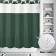 thumbnail image 3 of No Hook Shower Curtain, Pure Hunter Green Shower Curtains for Bathroom with See Through Top Window, Modern Solid Color Minimalist Art Waterproof & Washable Bath Curtain Long 72"x78", 3 of 9