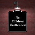 thumbnail image 2 of No Children Unattended BLACK Aluminum Composite Sign 15''x18'', 2 of 9