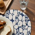 thumbnail image 3 of Beige Flower Pattern Round 13 Inch Placemats Set of 4, Retro Country Tie-dye Floral Abstract Blue HeatResistant Non Slip Place Mats for Dining Table, Wipeable Kitchen Table Mats for Housewarming, 3 of 9
