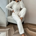 thumbnail image 6 of Womens Pajamas Set Womens Pajama Sets Cozy Women's Jumpsuit Pajamas - Stylish Hooded Loungewear for Comfort and Warmth in Autumn and Winter Season, 6 of 6