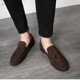 thumbnail image 6 of Santimon Men Tassel Loafers Fashionable Matte Leather Dress Shoes for Wedding Prom Party Formal Occasions Brown US 9.5, 6 of 8