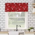 thumbnail image 4 of Christmas Valances for Windows Red White Winter Snowflakes Shiny Stars Xmas Snow Rod Pocket Curtain Valance Window Treatment Short Curtains for Kitchen Living Room, 58"x16", 4 of 5