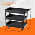 thumbnail image 2 of XERATH Steel 3-Shelf Multipurpose Utility/Supply/Service/Tool Cart Great for Garage, Warehouse, Cleaning, Office & Workplace, 2 of 7