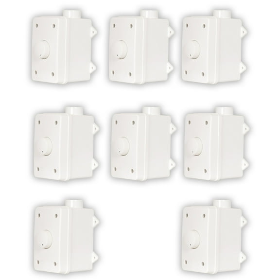 Acoustic Audio AAOVCD-W Outdoor Volume Controls White Weatherproof 8 Piece Set