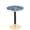 Black+Blue + Gold + MDF+Metal, variant on FENGFAN 23.6 Inch Round Modern Light Luxury Bistro Coffee Accent Table Black Gold Silver UV Faux Marble MDF Tabletop Stainless Steel Edge Metal Legs Single Pack