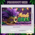 thumbnail image 2 of Purple Feather Mardi Gras Banner Gold Accent Carnival Display Green Bead Glittery Design Festive Backdrop for Mardi Gras Party Carnival Celebration Festive Event, 2 of 9
