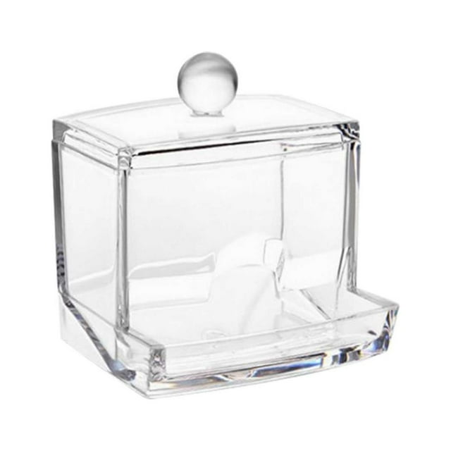 Sifdseng Acrylic Cotton Swabs Storage Holder Box Portable Transparent Makeup Cotton Pad Cosmetic Container Jewelry Organizer Case Best Friend Christmas Gifts