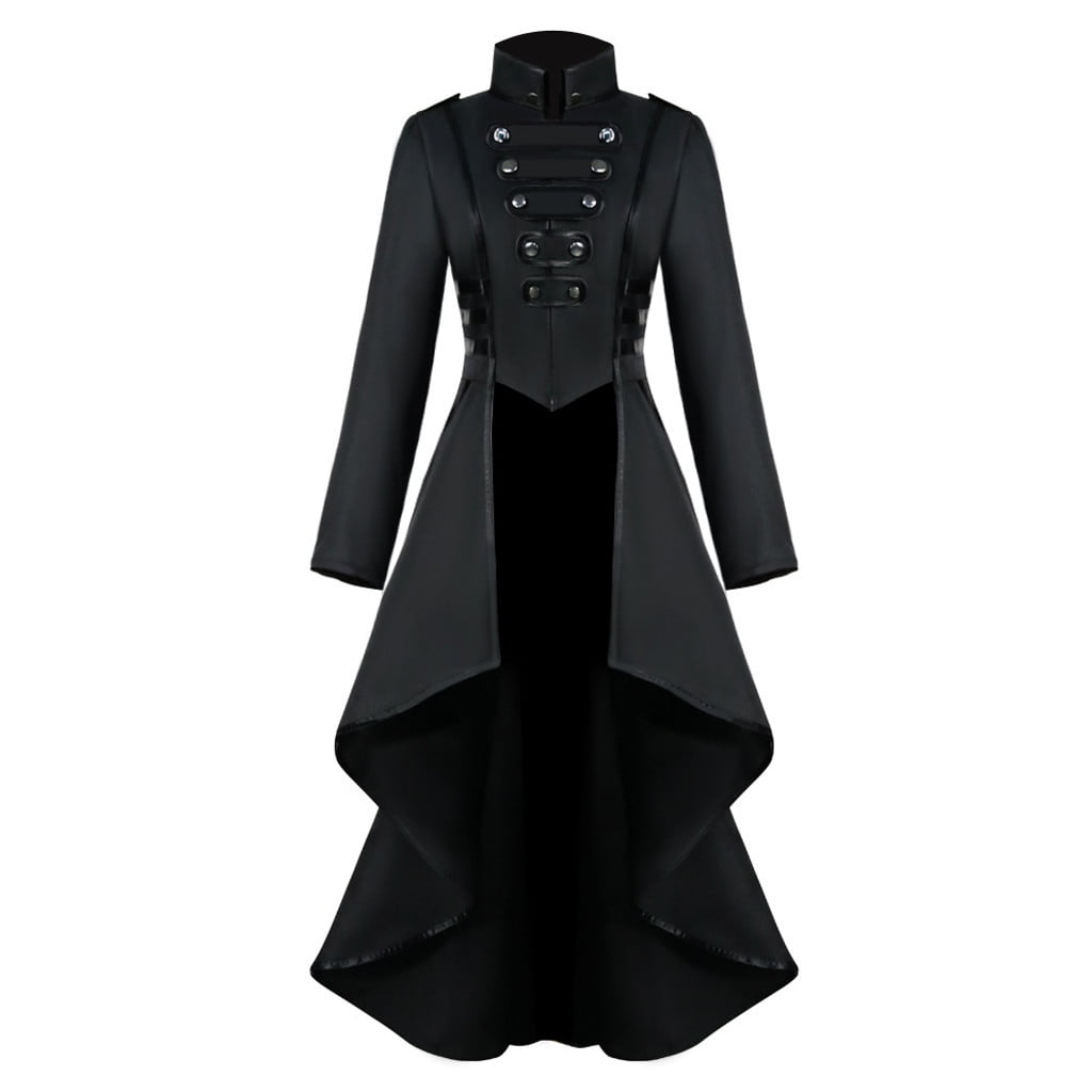 £25 LONG BLACK GOTH GOTHIC STYLE HALLOWEEN FROCKCOAT FROCK COAT 36 38 40 42 44 