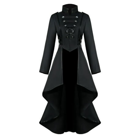 

Scyoekwg Clearance Womens Tops Dressy Casual Fall Women Gothic Costume Coat Tailcoat Jacket Steampunk Button Lace Corset Halloween Black XXXL