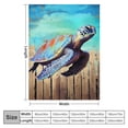 thumbnail image 4 of Fenyluxe Turtle Throw Blanket for Couch Sofa Bed Office Travel Camping School Flannel Soft Plush Blankets All Seasons Long-lasting Blanket 50x60in, 4 of 6