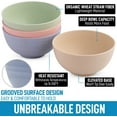 Zulay Kitchen 24oz Unbreakable Wheat Straw Plastic Cereal Bowls Set of
