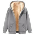 thumbnail image 3 of Ladies' Fashionable Comfortable And Casual Autumn And Winter Casual Printed Sports Winter Coat With Zipper Hooded Sweatshirt With Pocket Velour plus Size Jacket Soft Jackets Women Zip Sweatshirts for, 3 of 5