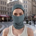 thumbnail image 2 of Unique Bargains 1 Pc Quick-drying Ice Silk Solid Balaclava Face Mask Dark Gray, 2 of 5