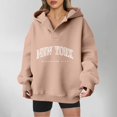 thumbnail image 2 of Halloween Shirts for Women Fall Winter Loose Fit Hooded Long-sleeved Puff Drop Shoulder Hoody Graphic Zip-Up Cotton Hoodies Hoodie(Khaki,M), 2 of 4