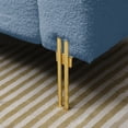 thumbnail image 4 of Miniyam 53" Sherpa Upholstered Bench with Adjustable Backrest and Gold Metal Legs, Blue, 4 of 6