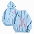 thumbnail image 6 of Towmus Women's Letter Graphic Print Pink Ribbon Montage Cancer Word Cloud Hoodie Sweatshirts, 6 of 8