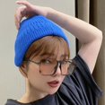 thumbnail image 3 of Thickened Warm Foldable Ear Flap Cap Solid Color Unisex Riding Knitted Hat for Outdoor, 3 of 10