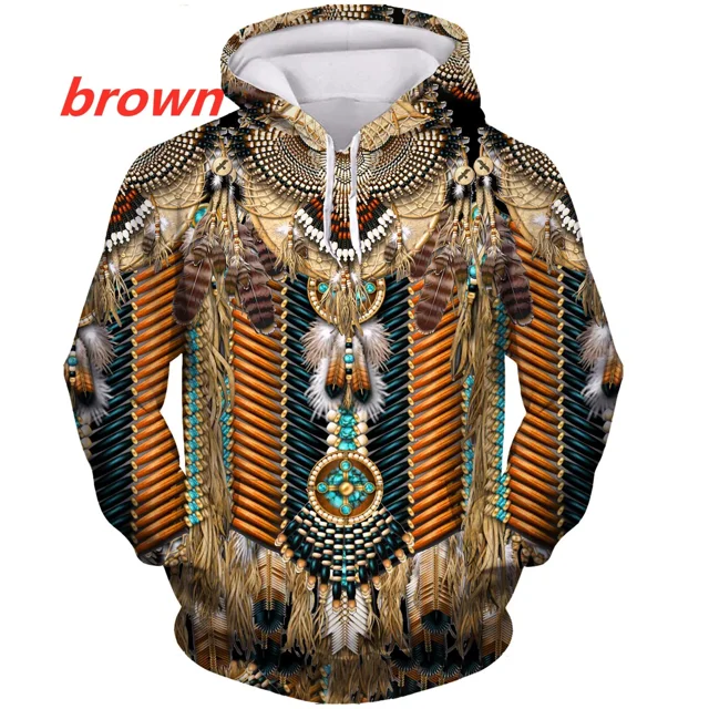 Motif Indien Sweat à Capuche Imprimé 3D Harajuku Mode Unisexe Automne Décontracté Pull