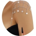 thumbnail image 1 of Queilt 2 Pcs Chaîne de Lingerie de Mariage en Strass Bretelles en Cristal Chaîne de Robe de Festival Rave Bras Épaule Soutien-Gorge Bijoux pour Femmes, 1 of 5