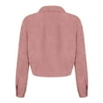 thumbnail image 3 of SAATLERI Womens Shirts Fashion Cropped Corduroy Shacket Jacket Turn Down Collar Button Down Long Sleeve Crop Shirts Jackets Tops, 3 of 4