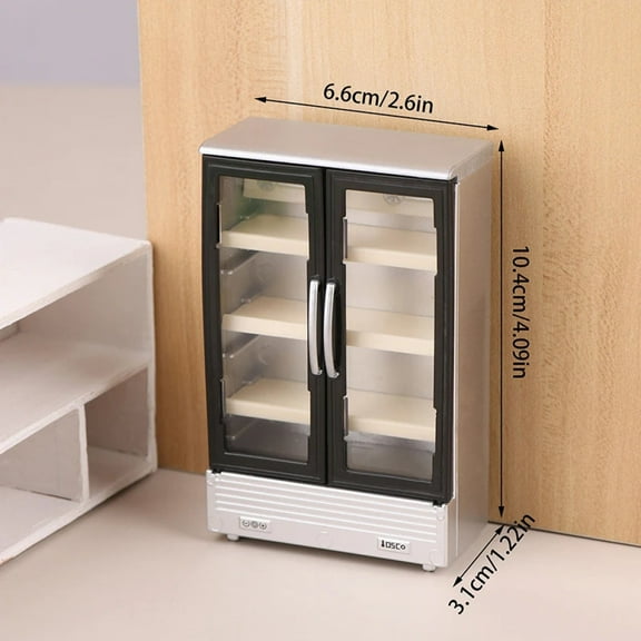 1/12 Dollhouse Simulation Refrigerator Freezer Model Dollhouse Mini Furniture Accessories Dolls House Decoration Toys