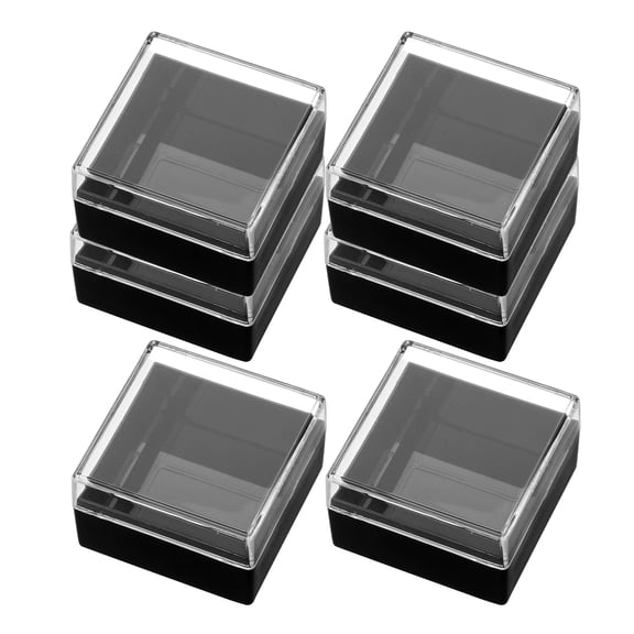 Toyvian 6Pcs Black Acrylic Specimen Display Box for Jewelry and Craft Beads Storage