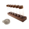 thumbnail image 3 of Tubos de almacenamiento de granos de café con soporte de nogal, tarro de granos de café para bar y cocina. Base de 6 agujeros., 3 of 9