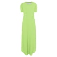 thumbnail image 4 of Miluxas Women's Summer Casual Lounge Long Dress Elegant Short Sleeve Crew Neck Bodycon Maxi Dresses Clearance Green 12(XXL), 4 of 5