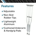 BodyMed Lightweight Aluminum Crutches Pair, Adult, Medium, 5' 2"5' 10