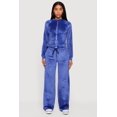 thumbnail image 2 of Women's Velour Long Sleeve Solid Zip Front Hoodie, 2 of 5