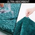 "Walensee Teal Contour Rug, 20""x24"", NonSlip Shag Bath Mat