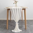 thumbnail image 1 of Camino de mesa de decoración de mesa de boda Simple, camino de mesa de gasa de tela de gasa de poliéster de color sólido, 1 of 6