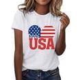 thumbnail image 5 of Htigea Patriotic Shirts for Women Fourth of July Cotton Short Sleeve Top USA Flag Graphic Tees Star Striped 250th Anniversary T-Shirts ZD White T-Shirts XL, 5 of 7