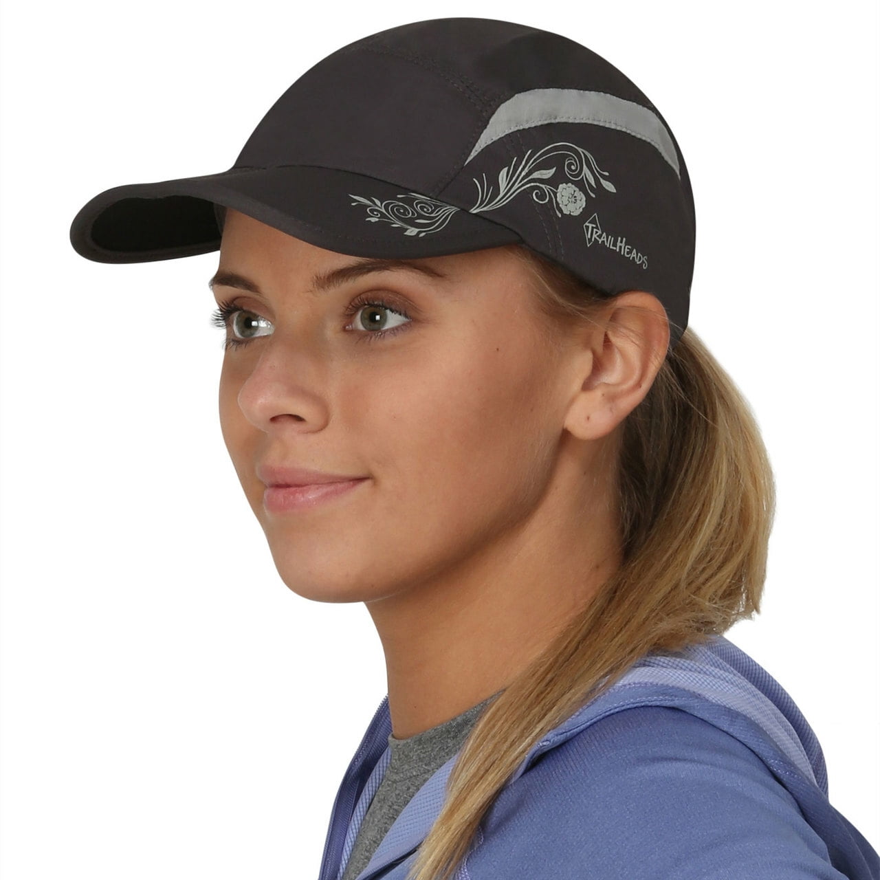 〽️Women’s Red Plaid W/Logo Winter Ponytail Trucker Hat with DropDown Ear Warmers TrailHeads Women main image 2
