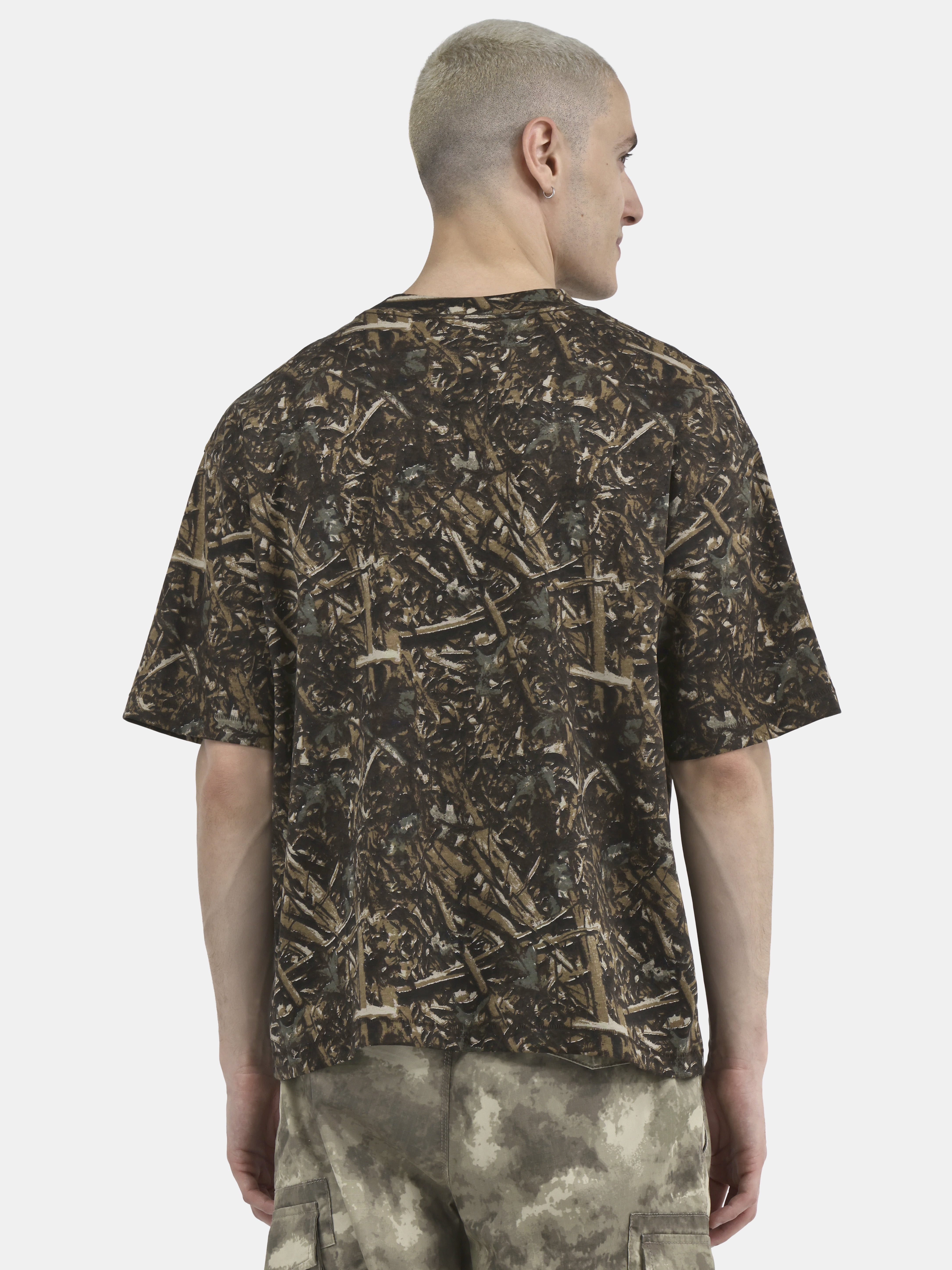 No Boundaries Cotton Oversized Cropped Tee with Short Sleeves, 2-Pack, Men's and Big Men's XS-5XL