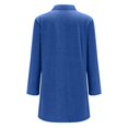 thumbnail image 5 of Baberdicy Blue Women's Fashionable And Casual Solid Color Button Tie Pocket Cardigan Jacket, Xxl, 5 of 6