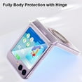 thumbnail image 3 of Designed for Galaxy Z Flip 5 Case with Hinge Protection [Compatible with MagSafe],Samsung Flip 5 Slim Clear Protective Case Support Wireless Charging Cover for Z Flip 5 5 G (Clear+Pink), 3 of 12
