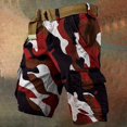 thumbnail image 2 of WTOBBY Men's Summer Work Shorts in Camouflage Pattern, Loose and Casual, Large Size Featuring Multi-Pocket Design, 5-Inch Length Shorts Without Belt, Durable and Stylish,Wine XL, 2 of 5