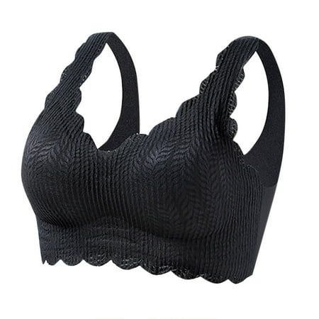 Fall Savings! Built in Bra Tank Tops for Women Women Nylon Bra Fashion Women s Large-Size Solid Color Wave Lace BraWireless Soft Support for Comfortable Daily Use(1pc Underwear)