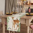 thumbnail image 2 of Table Runners 70 Inches Long Dress Scarves, Botanical Farmhouse Coffee/Dining/Kitchen Table Decor, Holiday Table Runner, Spring Leaves Flowers Deers Birds Country Biege 13x70 Inch, 2 of 9