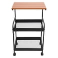 thumbnail image 5 of Modern 3 Tier Printer Cart Rack Table Storage Shelf Office Desktop (Black+Brown), 5 of 10