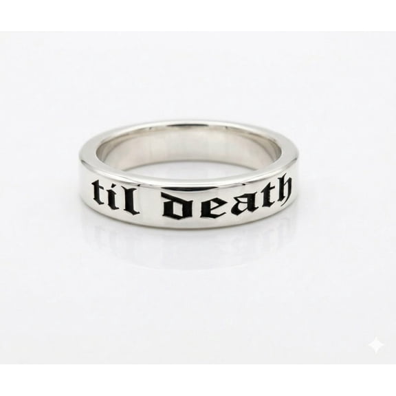 Til Death Ring 925 Sterling Silver Till Death Band Wedding Anniversary Birthday Gift, Til Death Jewelry Christmas Gifts Holiday Jewelry