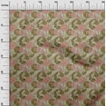 thumbnail image 2 of oneOone Cotton Poplin Olive Green Fabric Insect|Leaves & Lotus Floral Diy Clothing Quilting Fabric Print Fabric By Yard 56 Inch Wide, 2 of 4