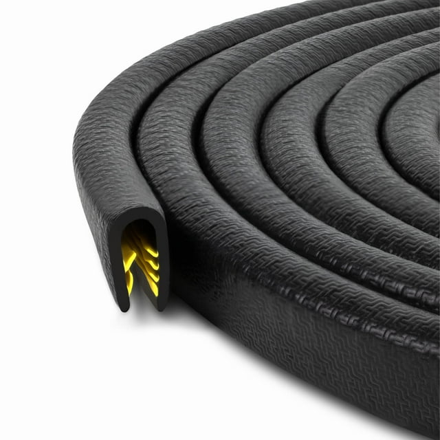 Sello de goma para bordes, negro, grande, 6 mm x 3,05 m, para coche y barco