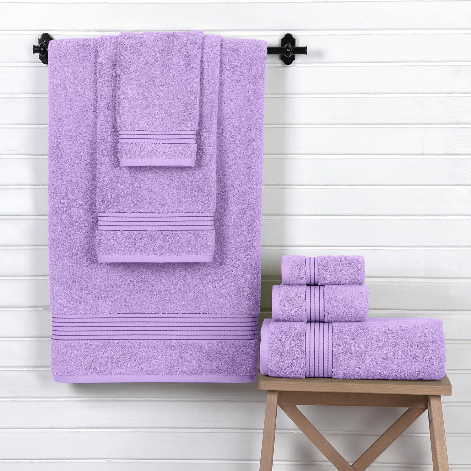 Cotton 100 % Highly Absorbent Shower Towels, Lilac