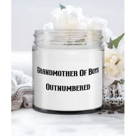 Fancy Grandmother, Grandmother Of Boys Outnumbered, Sarcastic Candle For Grandma From Granddaughter